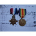 1914/15 STAR G TURNER RAND RIFLES & VICTORY SGT SA PIONEER BATT-AWARDED MSM LONDON GAZETTE 7/2/1919