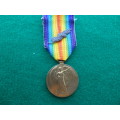 VICTORY MEDAL TO PTE S WILLIAMS WORC REGT - MID EMBLEM IS A COPY