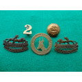 2 SAI - NATAL & OFS CAP,COLLARS,NUMERAL & BUTTON - COLLAR BADGES LUGS CRUSHED & CUT - SEE IMAGES
