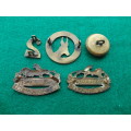 2 SAI - NATAL & OFS CAP,COLLARS,NUMERAL & BUTTON - COLLAR BADGES LUGS CRUSHED & CUT - SEE IMAGES