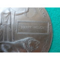 PLAQUE TO HARRY WELCH - POSSIBLY SGT HARRY WELCH 4 SAI DOW DELVILLE WOOD 17 JULY 1916 - UNPOLISHED