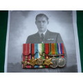 ATTRIBUTED OBE MINIATURE GROUP WING COMMANDER GEORGE BRADY-48 SQUAD IN UK & 222 GROUP-COPY RESEARCH