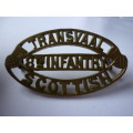 TRANSVAAL SCOTTISH WW1 SHOULDER TITLE - WW1 VERSION, AS THE WW2 VERSION HAD THE 8TH INF REMOVED