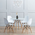 5 Pieces Of Nordic Style Eames Chairs With Round Table Dining Set - White