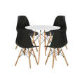 5 Pieces Of Nordic Style Eames Chairs With Round Table Dining Set - White