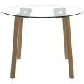 Sally 90cm Round Dining Glass Table