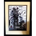 DARK TOWER  SA Surrealist Artist Ras Steyn - Mixed Medium Drawing - A3 Signed and Certified 1/1