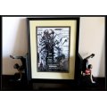 DARK TOWER  SA Surrealist Artist Ras Steyn - Mixed Medium Drawing - A3 Signed and Certified 1/1