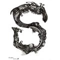 Original Drawing: Title: `S` stands for Serpent by  SA Artist Ras Steyn  - SALE ITEM 50% OFF