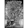 Original Art: `Ballistic God Warrior` by Conceptual Surrealist Ras Steyn - Automatist Lead Drawing