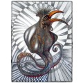 Original Art: `Hornbill Serpentine` by Surrealist Ras Steyn [MT] - Approx. A4 Format - Lead Pencil