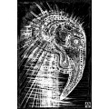 Original Art: `Psychodelic Cellophane in Black` - A1 SiZE - Premium Mounted Canvas***