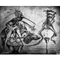Original Surrealist Art by Ras Steyn - `The Pinocchian Jester` - Assisted Monoprint - 2X Available**