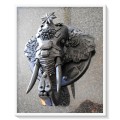 A Beautiful (Matte Black) Elephant Bust Decor Wall Hanging - Wooden 300MM by 330MM