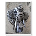 A Beautiful (Matte Black) Elephant Bust Decor Wall Hanging - Wooden 300MM by 330MM