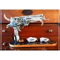 Deadly Decorum presents: `Pistolero Dentata` - ITEM001  - Wood, Dentine & Metal & Resin Sculpture*