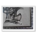 Original Drawing: Title: Navaho Reborn by SA Surrealist Artist Ras Steyn [MFA] - 300MM by 410MM