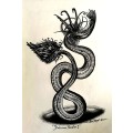 Original Drawing: `Delicious Monster I` by Surrealist Artist Ras Steyn (MFA) - 3B Lead Pencil [A4]