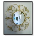 Vintage Wrought Iron Mirror - Botanical Motif - Beveled Circular Mirror 840MM by 840MM ***** SALE***