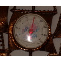 VINTAGE COPPER-PLATED SOUVENIR GALLEON THERMOMETER ~ 5 S.A.I.