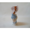VINTAGE FOREIGN PORCELAIN HALF-DOLL FOR PINCUSHION ~ Chipped!