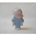 VINTAGE FOREIGN PORCELAIN HALF-DOLL FOR PINCUSHION ~ Chipped!