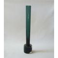 VINTAGE TEAL GREEN GLASS CONTROLLED BUBBLE PAPERWEIGHT STEM VASE