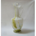 VINTAGE RETRO ITALIAN-STYLE SPLATTER GLASS 25.5cm JUG VASE c1960s