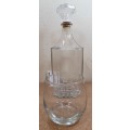 BEAUTIFUL SET OF GLASS DECANTER WITH MATCHING GLASS