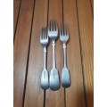 SET OF 3 HEAVY & QUALITY HALLMARKED EPNS VICTORIAN LARGE FORKS.