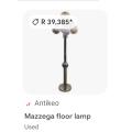 DEMO STOCK: HIGH QUALITY `MAZZEGA` 3 Branch HEAVY METALLIC FLOOR LAMP.