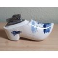 VINTAGE COLLECTABLE PORCELAIN DELFT - DUTCH LIQUID FUEL DESKTOP LIGHTER.