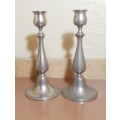 PAIR OF VINTAGE VERY HEAVY HOLLAND PEWTER CANDLE STICK HOLDER.