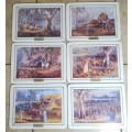 SET OF 6 NEW COLLECTABLE PLACEMATS PRINTED WITH AUSTRALIAN ARTIST ALMAR ZAADSTRA PAINTINGS.