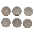 LOT of 1923 - 1924 SILVER THREEPENCE `TICKEY` COINS!!! LOW MINTAGE DATES!!!