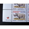 SOUTH AFRICA Mint Booklet Pane - Black Rhinoceros (English, 1997-07-18)