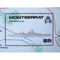 MONTSERRAT Mint Miniature Sheet - WWII Capital Ships 1990