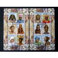 NAMIBIA Miniature Sheet Set (CTO) - Traditional Women`s Hairstyles and Headdresses 2002