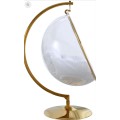 Bubble Hanging Chair Clear Acrylic Accent Swing Chair with Gold/Chrome Stand and Durable Fabric Seat