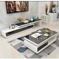 Black & White TV Stand & Coffee Table: Combo