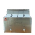6L + 6L Commercial Catering Double Tank Gas Fryer - Stainless Steel