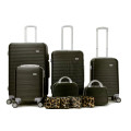 On Special Set of 6 Lightweight ABS Material Strip Style Travel Luggage Suitcase