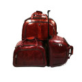 On Special Set of 3 Suitcases Leather Travel Trolley Luggage