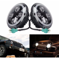 4x4 urban Niva Headlight 7" Round Halo Headlight With DRL Angel Eyes For Jeep