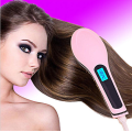 Professional Electric Hair Straightener, Massaging Brush Combo. LCD Display Temperature Controls.