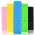 Portable USB 2600mAh Power Bank, Backup Battery Pack. Black, Blue, Green, Pink and White color.