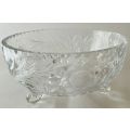 3 Footed Cut glass Rose Bowl