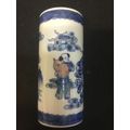 Chinese antiques - a small blue and white vase, height - 95 mm, width - 45 mm