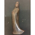 Chinese antiques - old copper Chinese woman, height - 178 mm, width - 40 mm - 60 mm.