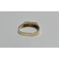 MEN'S WEDDING RING 9ct gold with cz ###